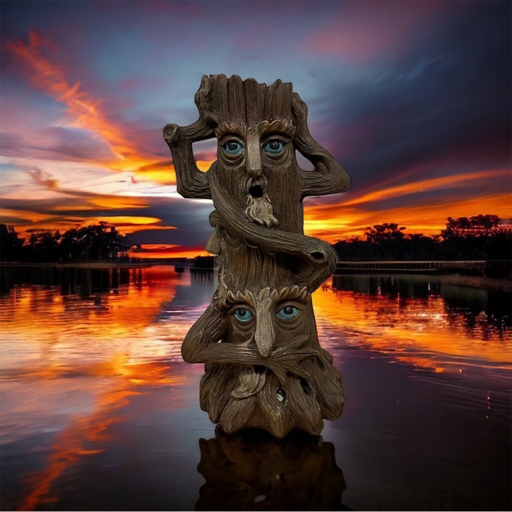 Elegant Expressions Hear See Speak No Evil Incense Burner Smoking Tree Trunk